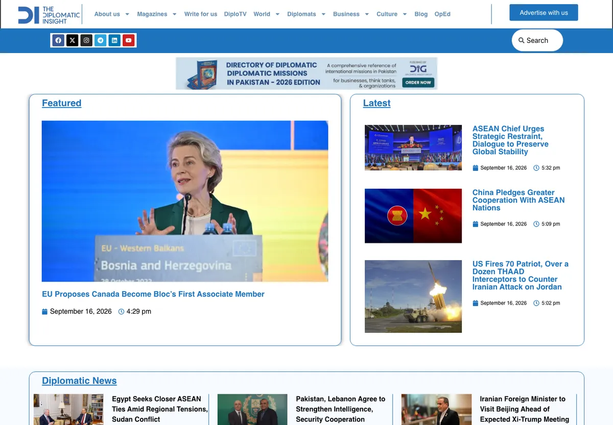 The Diplomatic Insight homepage