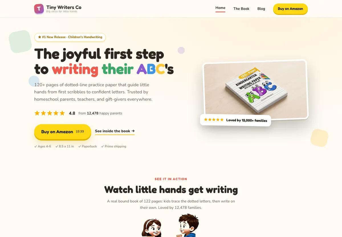 Tiny Writers Co homepage