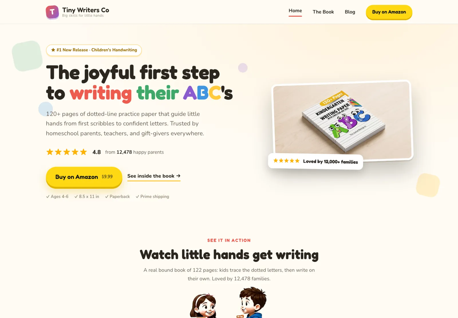 Tiny Writers Co homepage, captured 16 September 2026